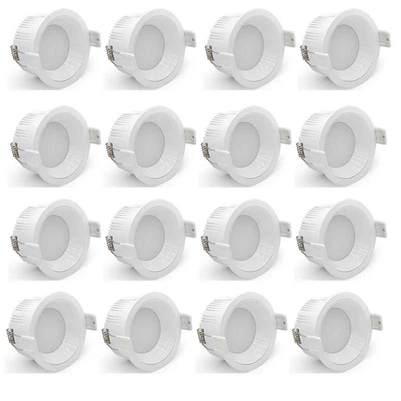 10PCS LED Downlight Recessed Ceiling Lamp 5W 7W Anti-Glare Eye Protection Ceiling Lamp Round Panel Down Lights AC85-265V Ra&ge;90