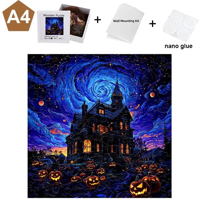 Wooden Puzzles Family Games And Toys Children's Educational Toys Halloween Wall Decoration Puzzles