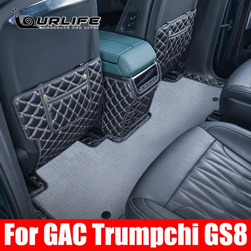 

Для GAC Trumpchi GS8 2021 2022 2023 2024 аксессуары специализированный автомобильный коврик из кожи кошки водонепроницаемые черные Полные чехлы