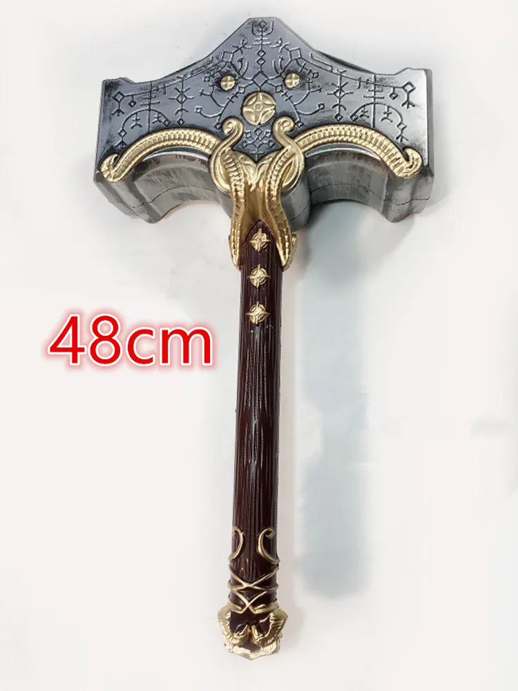 1:1 Cosplay God Of War Arma Thor Hammer Chaos Blade Flame Tomahawk Thunder Hammer Prop Gioco Di Ruolo Ghost Beast Hammer Pu Weap
