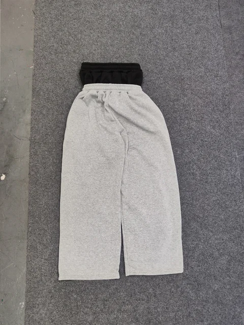 2025 European and American Embroidered Street Couple Double Head Double Waist Pants Personalized Printed Pattern Pants