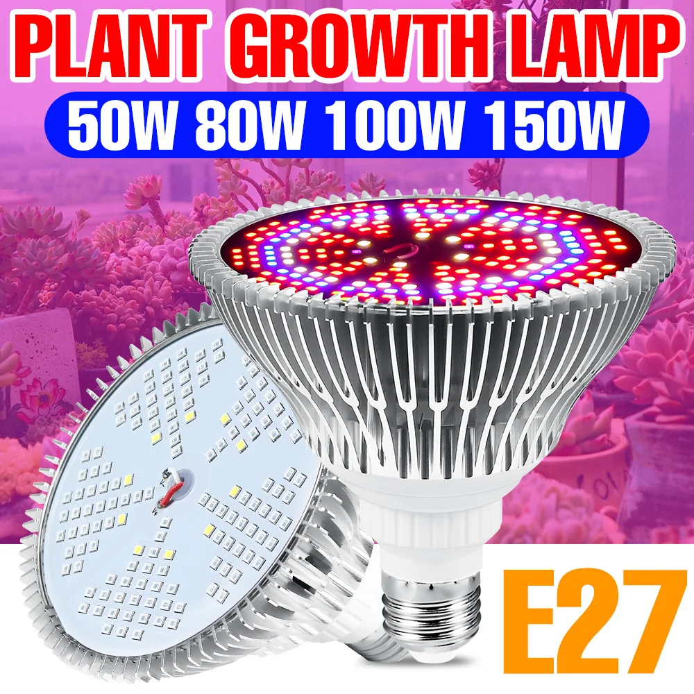 Led Grow Light Hydroponics E27 Lampada Da Coltivazione Per Piante 2835 Lampadina Per Piante A Spettro Completo 50W 80W 100W 150W Illuminazione Per La 