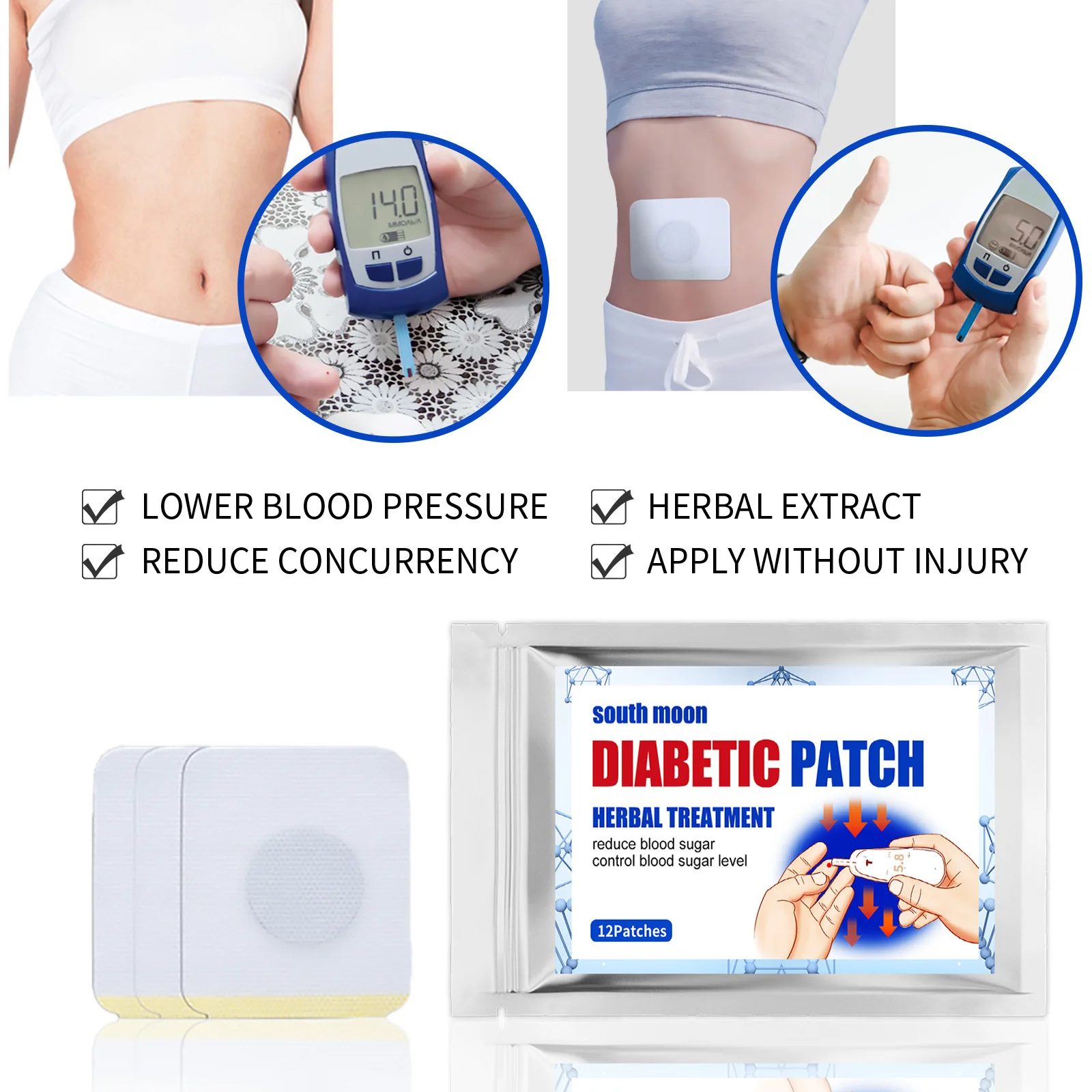 12pcs Diabetic Patches per Bag Lower Blood Sugar
