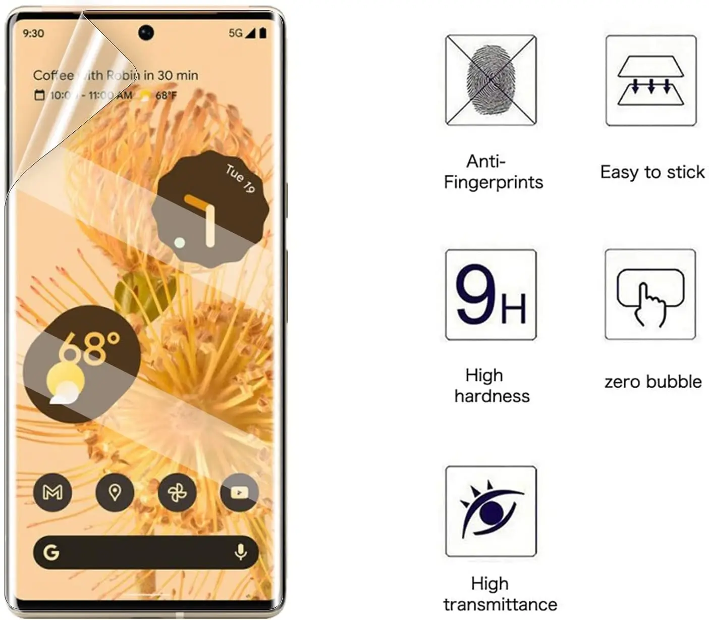 Pellicola Salvaschermo Per Google Pixel 7 Pro 7 Pixel 6 Pro 6 6A Soft Hydrogel Film 9D Copertura Completa