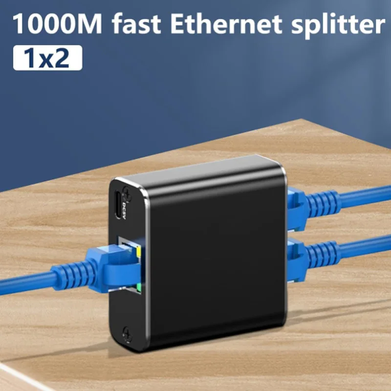 Répartiteur de réseau Ethernet pour PC portable, 1 entrée, 4 sorties, 1x2,  100m, 1000m, RJ45