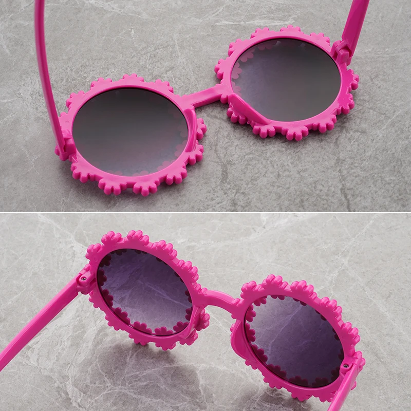 New Children's Daisy Series, Cute Little Flower Sunglasses, Round Frame, Petal Glasses 3
