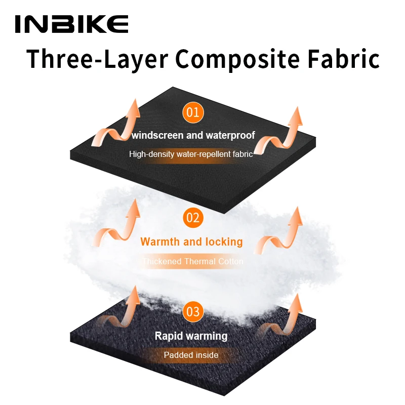INBIKE Touch Screen Warm Cycling Gloves Outdoor Cycling Bicycle Waterproof Winter Mountain Bike Windproof Anti-slip 3