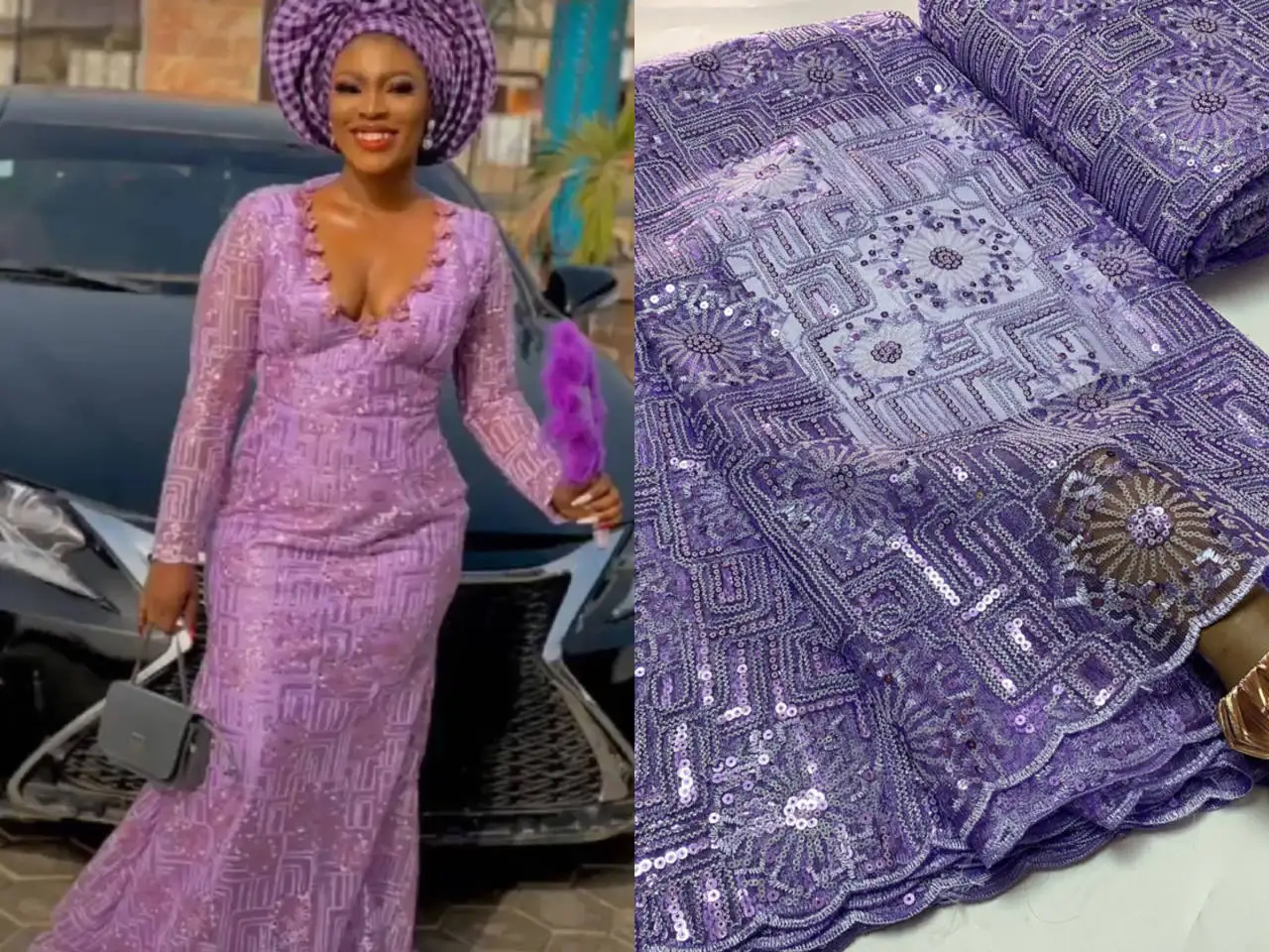 

Африканская кружевная ткань NICEME с блестками 2023, высококачественный шнурок, нигерийский французский тюль, кружевной материал для свадебного платья OK6072