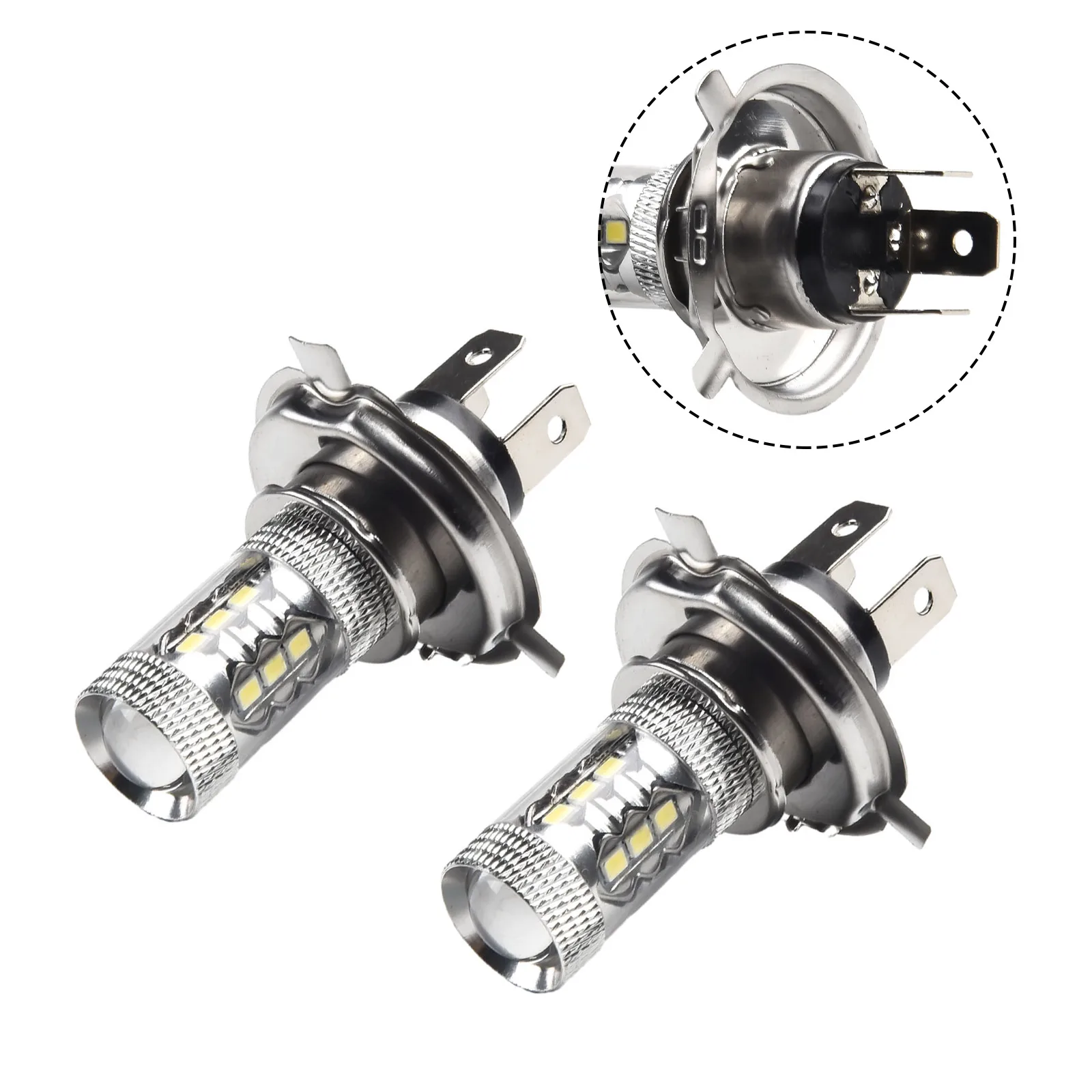 북극 고양이 2009-2010 용 9003 알루미늄 헤드라이트, H4 안개등, LED 전구 빔 오토바이, 12V, 80W, 2 개