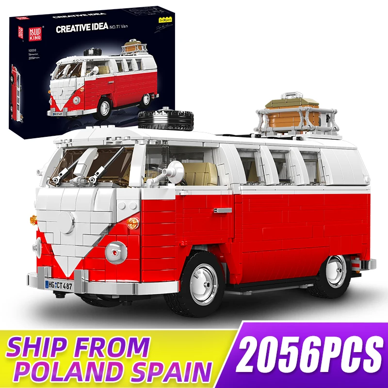 

MOULD KING 10030 Technik T1 Camper Car Van Model Building Blocks Creative Toys for Christmas Birthday Gift