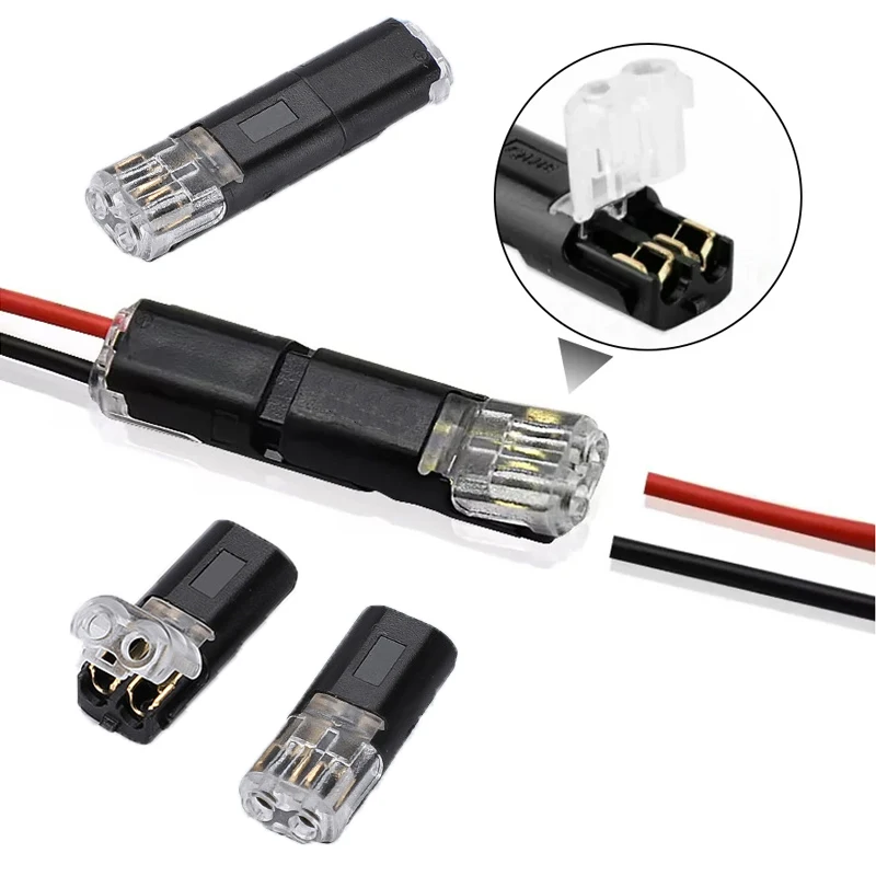

2 Pin Wire Connector Pluggable Quick Splice Plug Electrical Cable Crimp Terminals Connectors Waterproof D2 for Wires Wiring