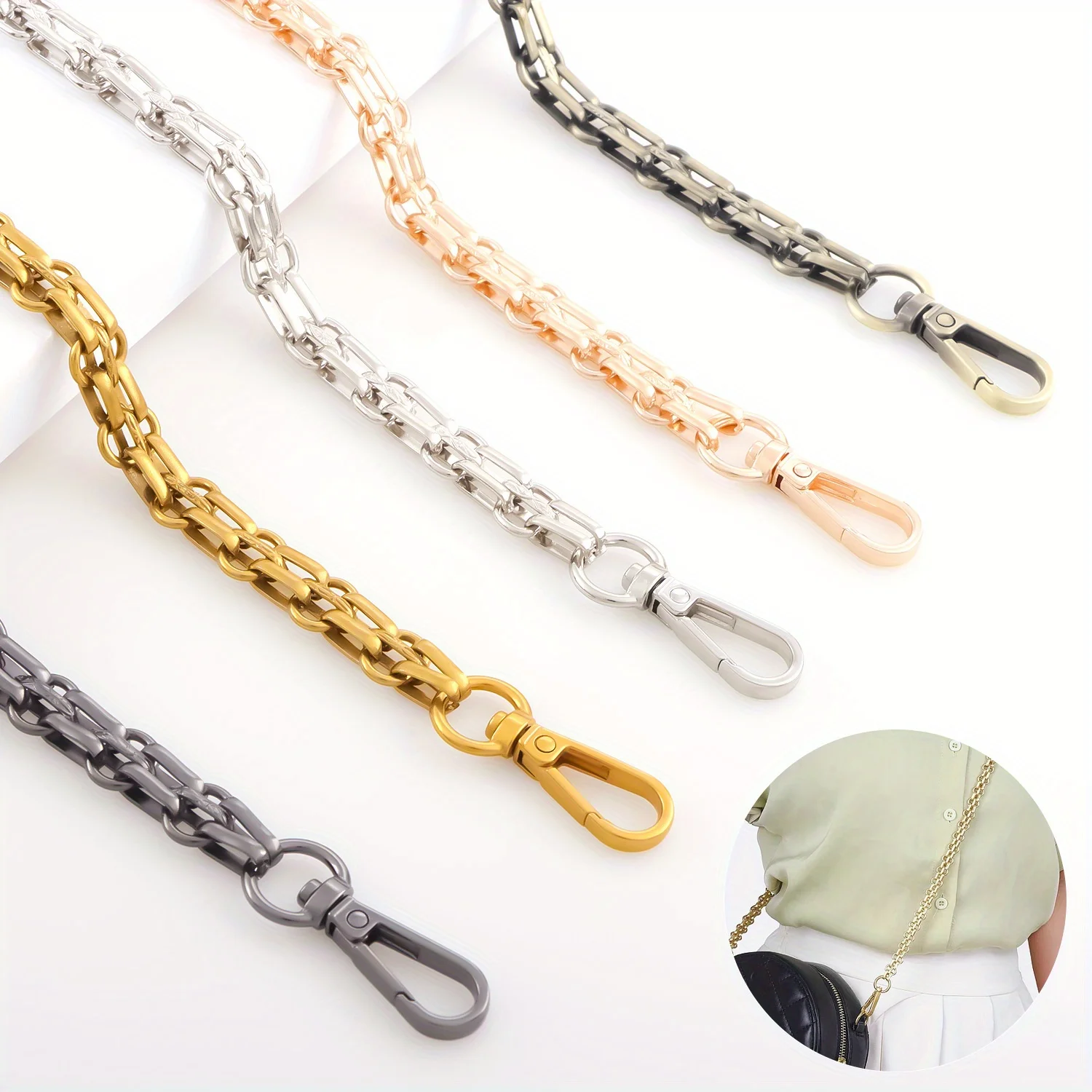 Metal bag chain replacement parts accessories hand-woven shoulder handbag DIY handmade tools detachable straps purse making