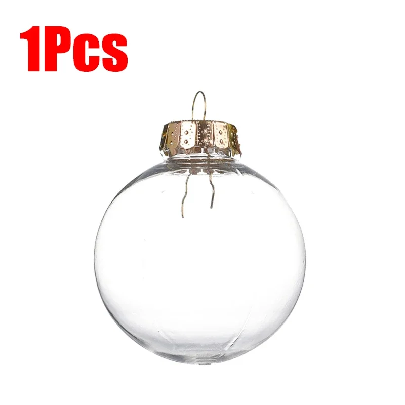 thumbnail image 1 of 4/1 piezas de bolas de plástico transparente rellenables para hacer tú mismo, bolas de adorno para árbol de Navidad, colgantes para el hogar, decoración para bodas, fiestas en el jardín y Navidad, 1 of 5