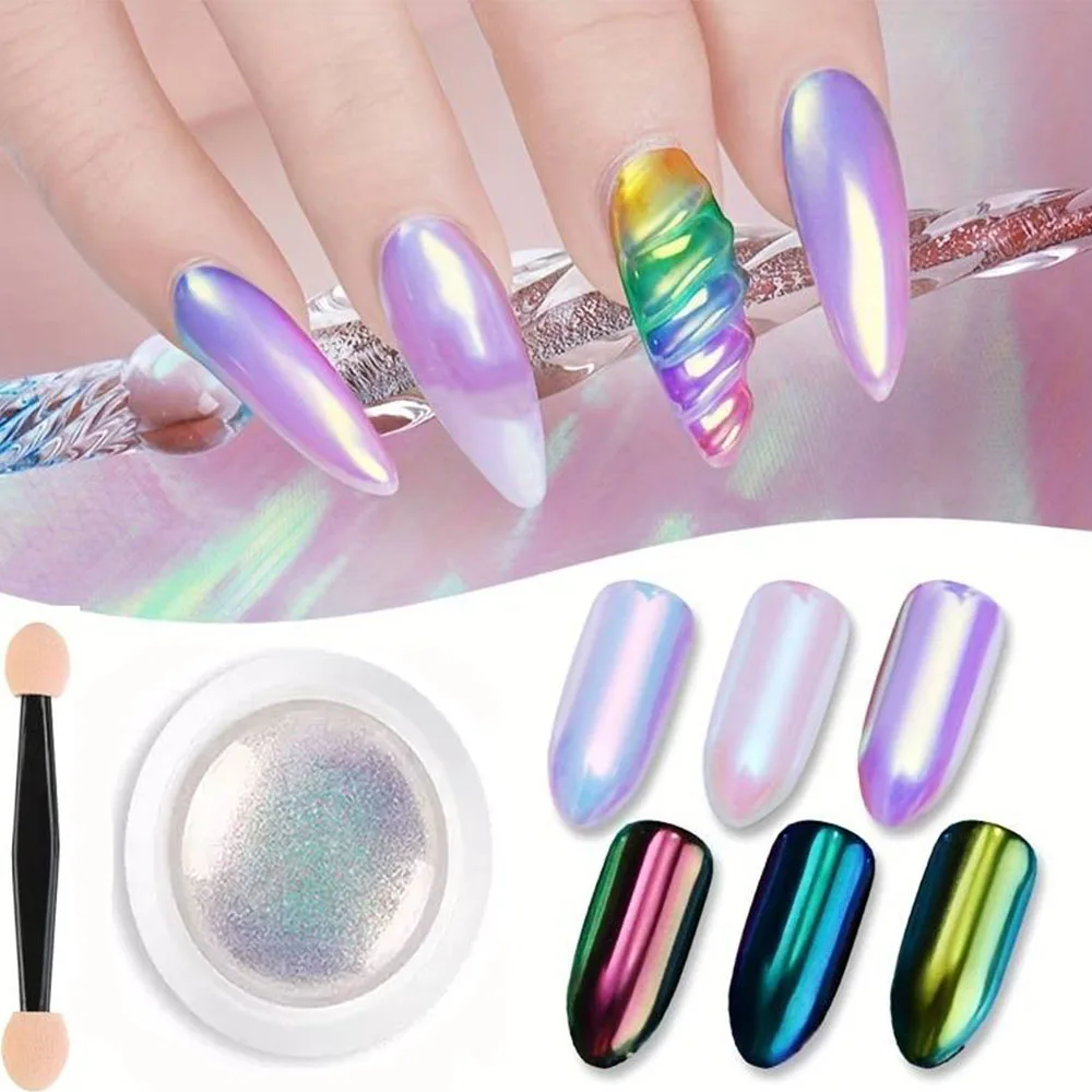1 Scatola Per Nail Art Flash Aurora Polvere Opale Polarizzata - Foto 9