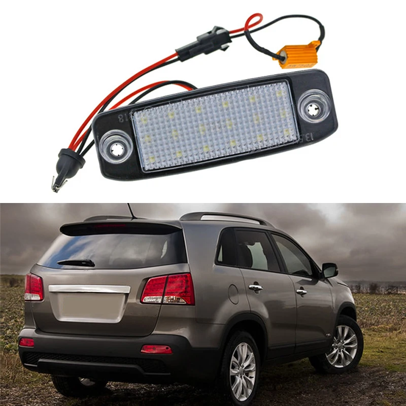 For KIA Sorento R Sorento MX 2010~2015 Car License Plate Light 18LED Number Frame Lamp With Resistance