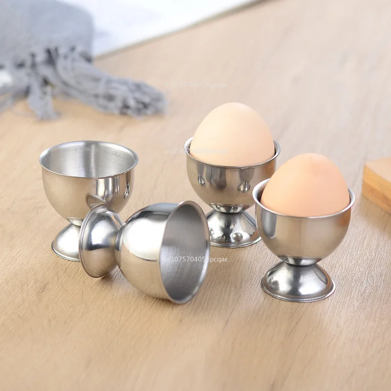 Stainless Steel Boiled Egg Cups Stand Rack Eggs Holder 4pcs Kitchen Breakfast Cooking Tool Holder Cooking Tool Kitchen Gadgets