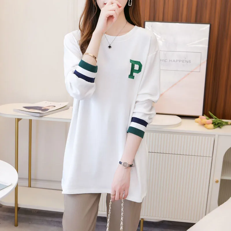 

Fashion O-Neck Spliced Casual Blouse Women's Clothing 2023 Spring New Loose Korean Pullovers All-match Korean Shirt