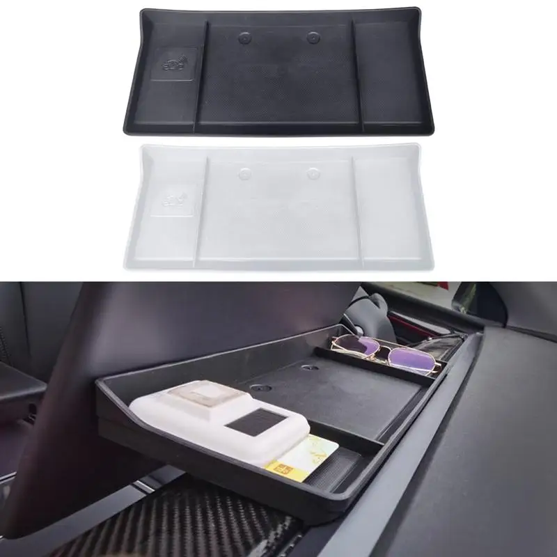 

For Tesla Model 3 Y Dashboard Storage Screen Rear Storage Box Invisible Organization Tray Tissue Box Car Interior Accessories