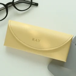Personalized Leather Glasses Case - Portable Anti - Drop Sunglasses Holder with Custom Logo (YELLOW)