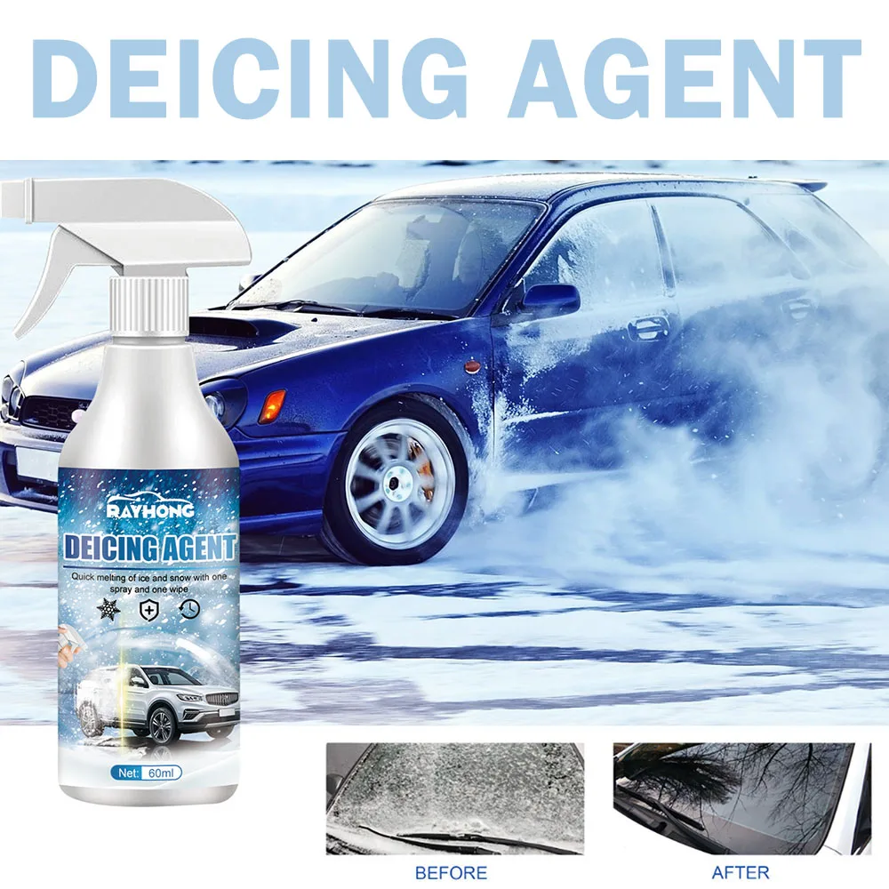 Środki do topienia śniegu w sprayu na szyby przenośne środki usuwanie śniegu do samochodów samochodowych