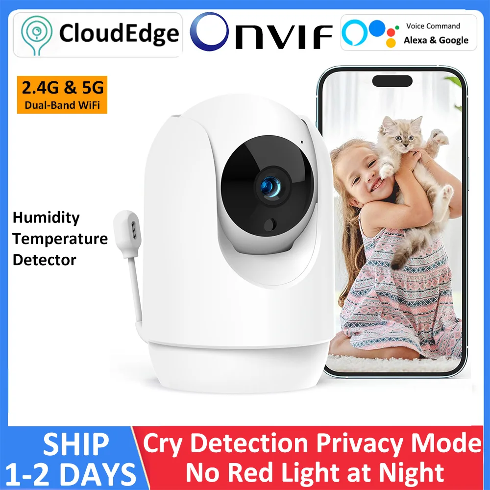 3MP 2.4G 5G WiFi Crying Detection Auto Tracking Wireless Privacy Protection Baby Monitor Alexa Google ONVIF PTZ Lullaby Camera yi iot 5g 2 4g 5mp wifi ptz camera ir night vision security camera two way audio auto tracking baby monitor support alexa google