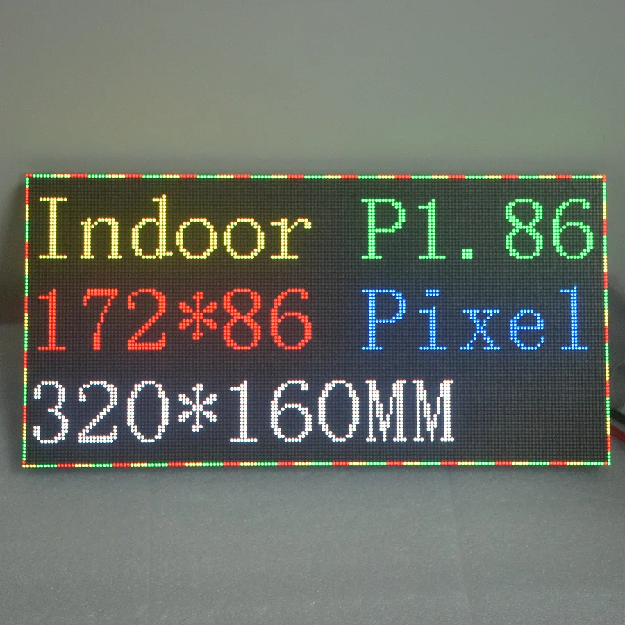 Indoor P1.86 320*160mm 172*86 pixels 1/43 Scan SMD P1.86 Full