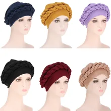 

CSBL Women Turban Headscarf Pre-Tied Bonnet Plait Stretch Beanie Twisted Braid Wrap Hair Cover Wrap Hat Headwrap African Hat