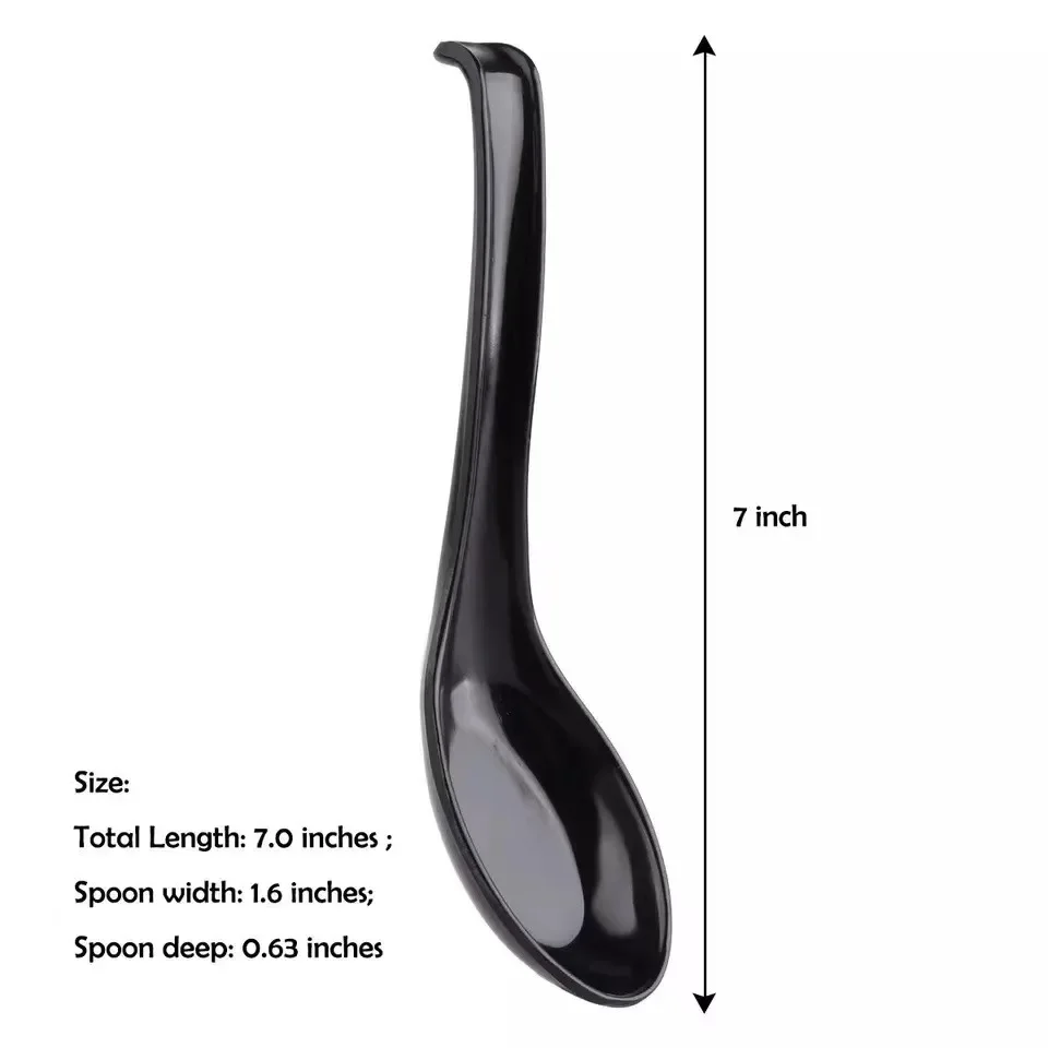 3/6Pcs Spoon Set Traditional Chinese Japanese Ramen Noodle Soup Spoon Long Handle Flatware Melamine Plastic Tableware