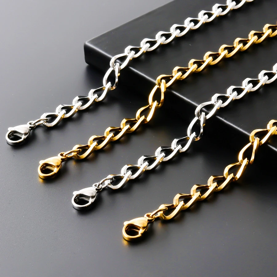 Einfache 45/50/60/70/80/90cm Edelstahl-Gliederketten-Halsketten für Damen und Herren, Schmuck, Accessoires, Kpop-Choker