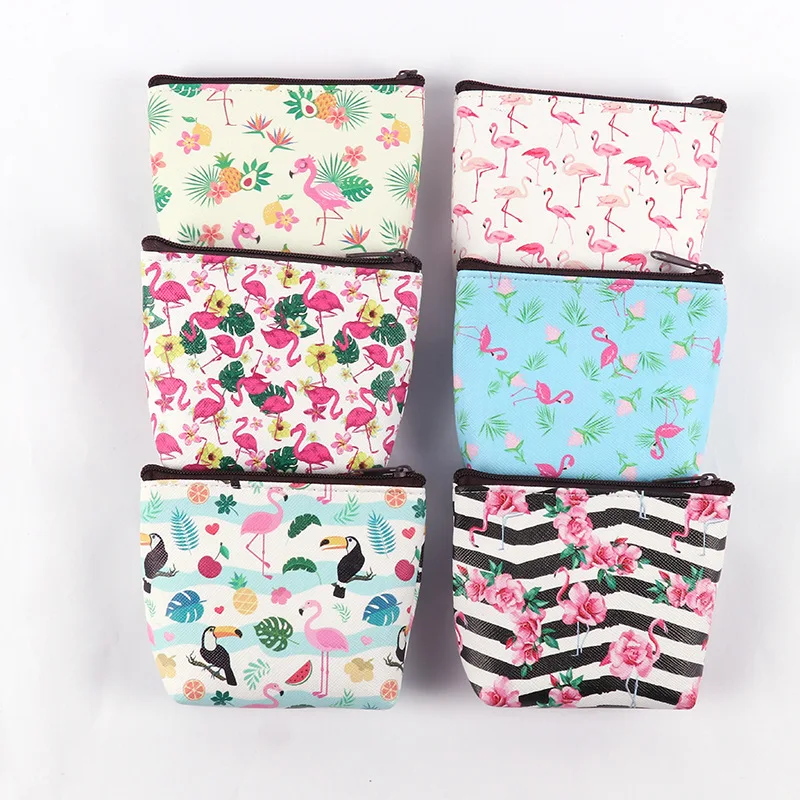 1PC Girl Kids Coin Purses Holder Kawaii Animal Unicorn Flamingo Women Mini Change Wallets Money Bag Children Zipper Pouch Gift