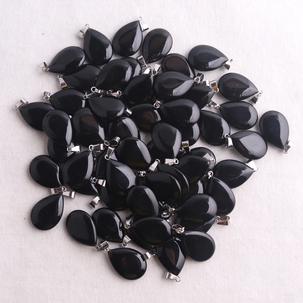 12pcs/lot New Fashion Blue Stripe Agate Natural Stone Mixed New Water Drop Necklade Pendants for DIY collar Jewelry Making Free 4