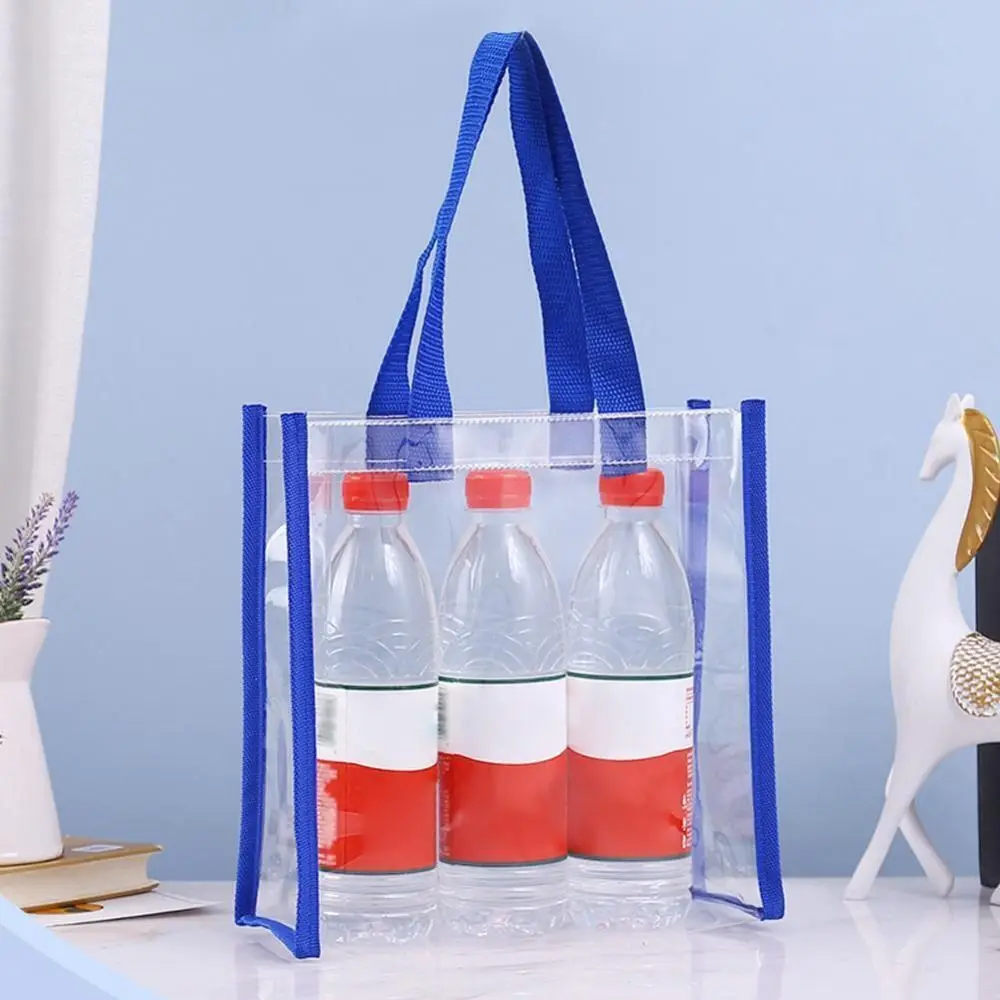 Plastic Cosmetics Shopping Bag Transparent Pvc Clear Tote Bag Large Capacity Car Sewn Jelly Bag Gift Bag Can
