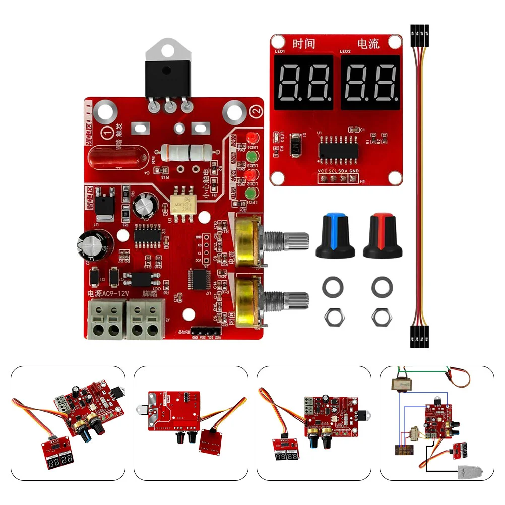 

Adjustable Spot Welding Controller Welder Board PCB Circuit DIY Equipment Panel Time Current Machine 40A 100A Digital Display