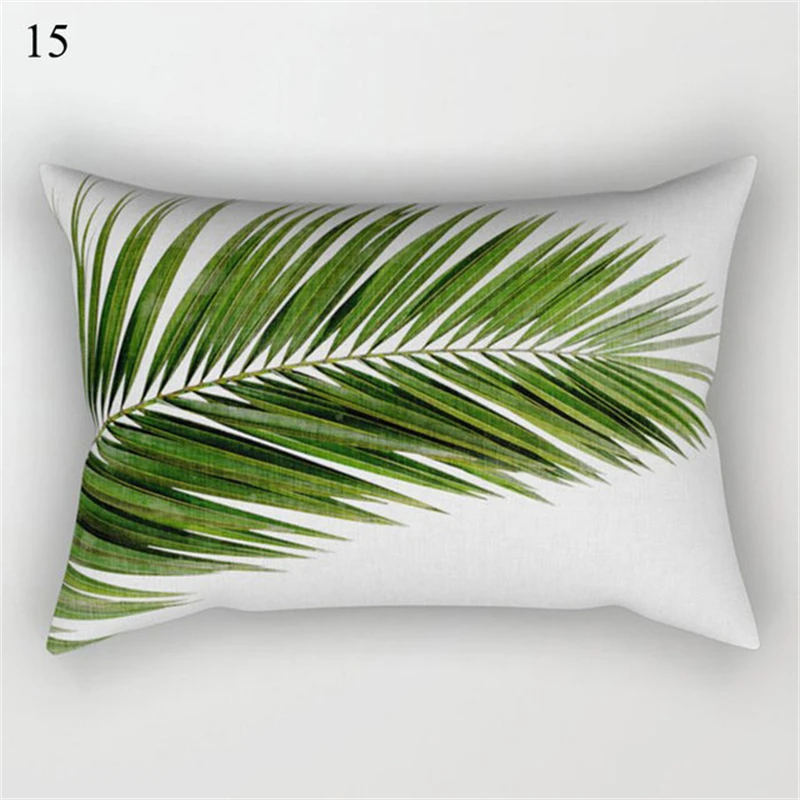 Tropical Plant Pillowcase Green Printing Cushion Cover Decoration Sofa Bed Car Pillowcase Cushion Home Decoration 30*50CM