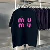 Summer Miu Wind Short Sleeve T-shirt Pure Cotton Men and Women Chest Letter Printing Loose Fashion New Fashion Brand Explosive 3