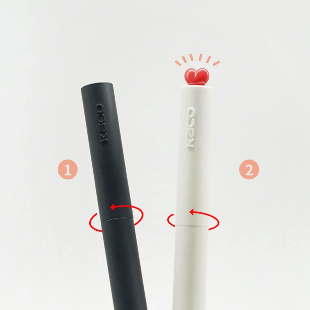Cute STAR Gel Pens Rotate 0.5mm Black Ink Refills Ballpoint Pen Set Girls kawaii Stationery For Valentine's Day Gift 5