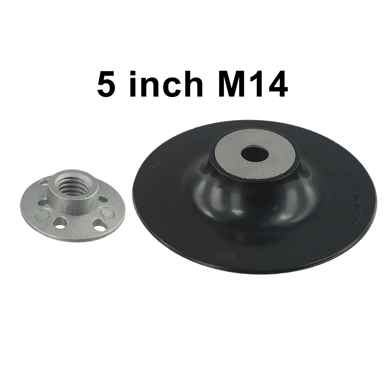 

5ich 125mm Backing Pad Disc Backing Pad Tool 125mm Resin Fiber With Lock Nut 12200 RPM For Angle Grinder M14 Thread