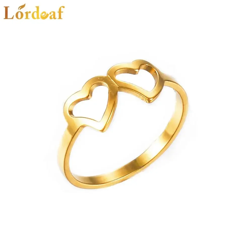 Stainless Steel Ring Finger Ring Sparkling Heart Ring Heart Shaped Ladies Ring Stainless Steel Women Fashion Jewelry