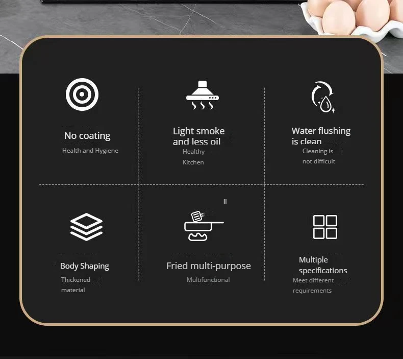 Description Picture 6 of itemDouble-ear Frying Pan Stainless Steel, Uncoated, Thicker Material Suitable For Gas Stoves, Easy To Clean.