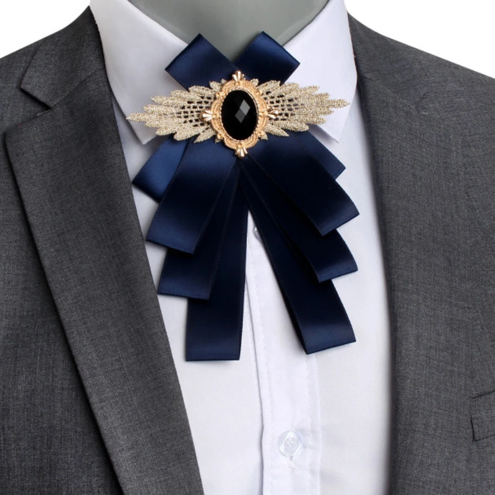 Novo laço vintage strass artesanal fita broche gravata borboleta