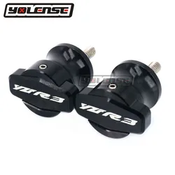 CNC Motorcycle Swingarm Sliders Spools Paddock Stand Bobbins (Black - YZFR3)