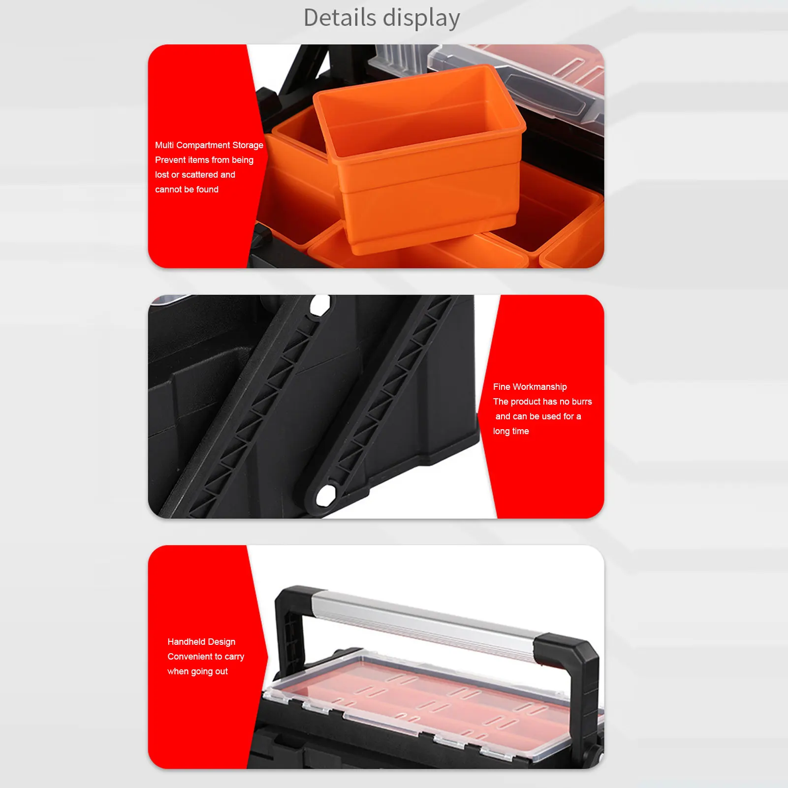 소형 부품 정리함 2단 18칸 다용도 전자 공구함 (나사, 너트, 볼트, 드릴 비트, 와이어 단자용)