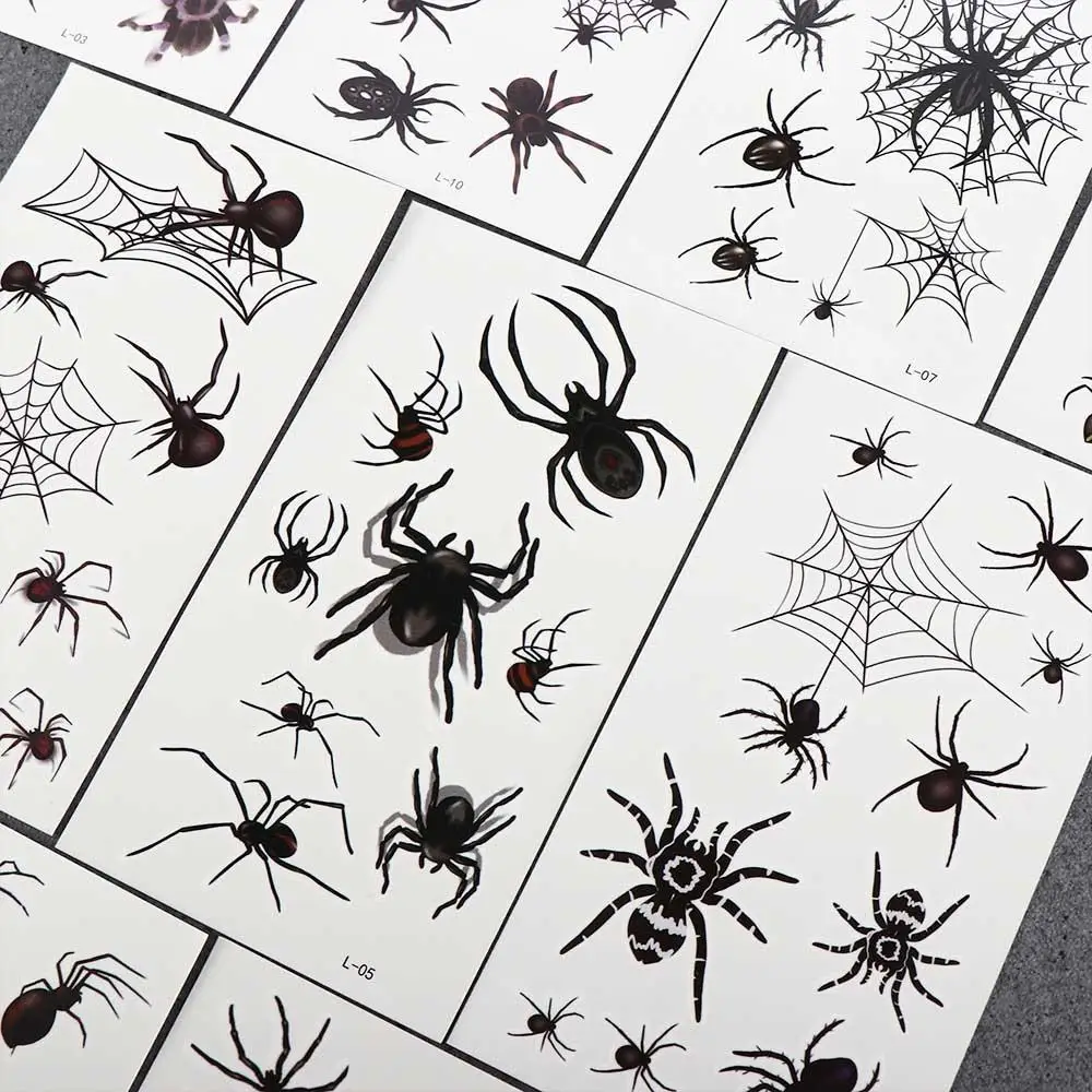 Men Lifelike Scar Spider Design Halloween Body Art Stickers Face Patch Temporary Tattoos Tattoo Stickers
