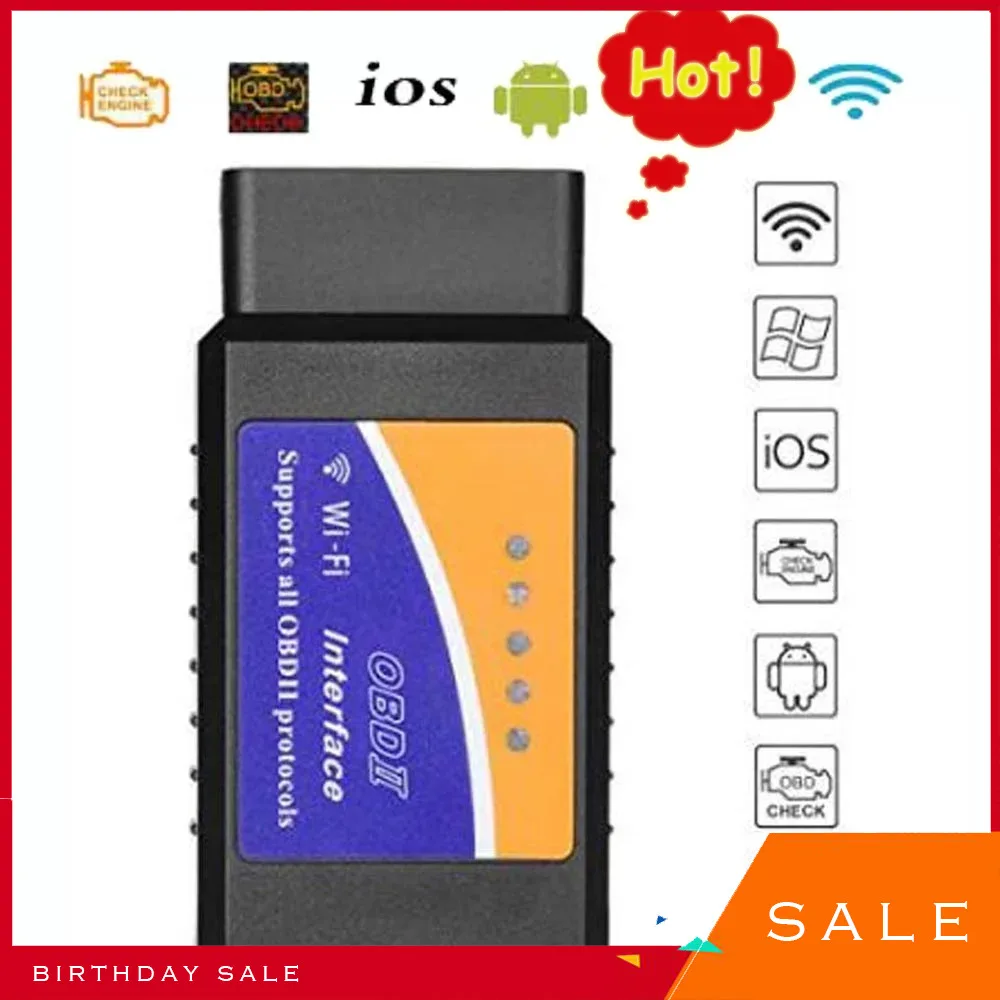 

ELM327 WIFI OBD2 OBD II Scanner Diagnostic Tool V1.5 Wifi ELM327 Wireless OBD Code Reader Supports Both Android And IOS