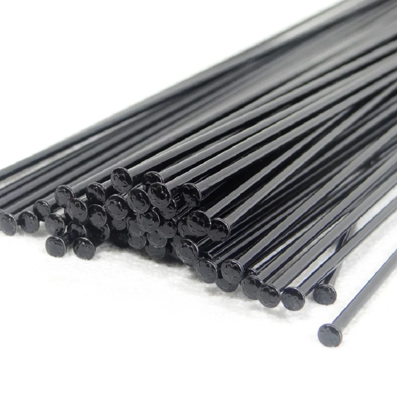 Bicycle spokes stainless steel bicycle bar MTB spoke 14G 2.0mm straight head straight pull round spokes black wire bicycle parts