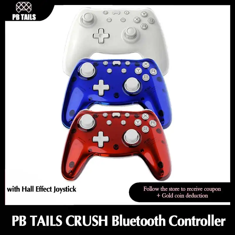 

PB TAILS Crush Bluetooth Controller Hall Effect Joystick &Trigger Gamepad For Nintendo Switch PC Steam Raspberry Pi iOS Android