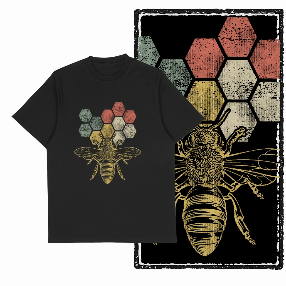 Coolmind 100% Cotton Funny Bees Graphic T-Shirt for Men, Big Size Exclusive Novelty Tee