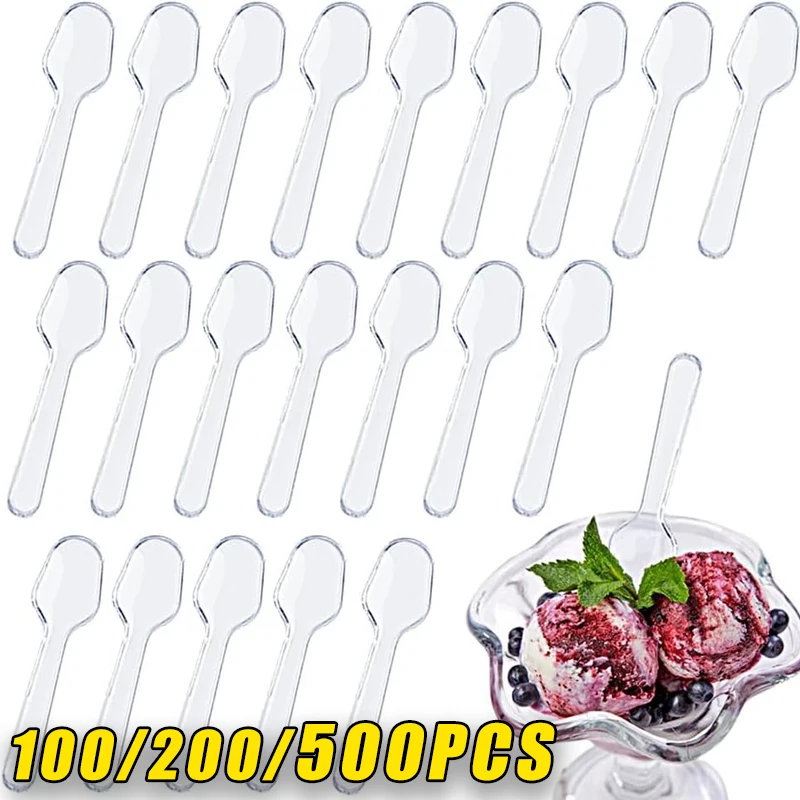 Disposable Mini Wooden Ice Cream Spoon Dessert Scoop Wedding Party Tableware Kitchen Accessories 100 500 Pcs wooden spoon
