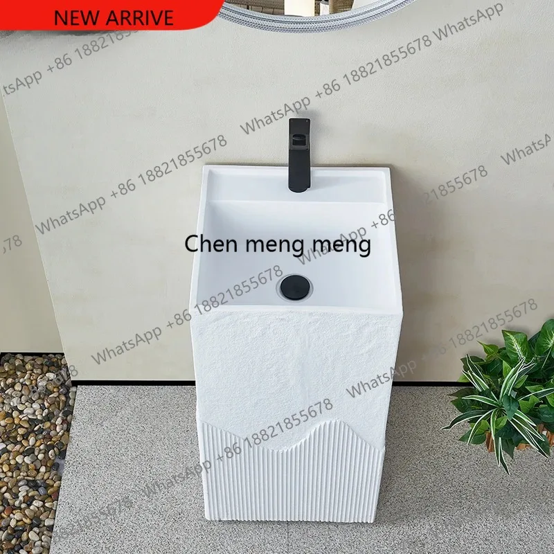 อ่างล้างหน้าแบบตั้งพื้น F182 สำหรับระเบียงกลางแจ้ง อ่างล้างหน้าแบบตั้งพื้นในสวน อ่างล้างหน้าแบบเสา 1