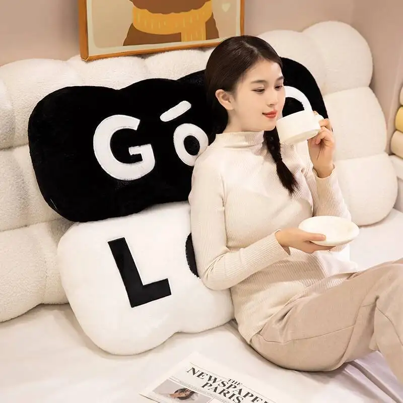 60/82cm 긴 베개 박제 좋은 모습 편지 다채로운 플러시 볼스터 등받이 쿠션 소파 의자 장식 선물